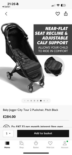 Baby jogger tour single - tour, 2